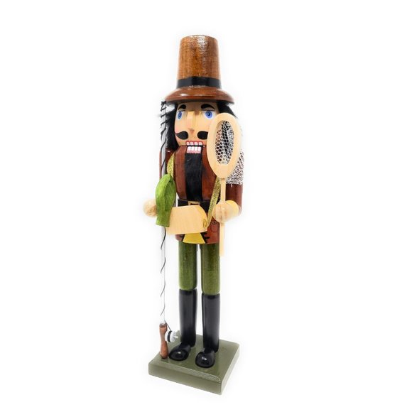 Fishing Fisherman Wood 15" Nutcracker - Picture 5 of 5